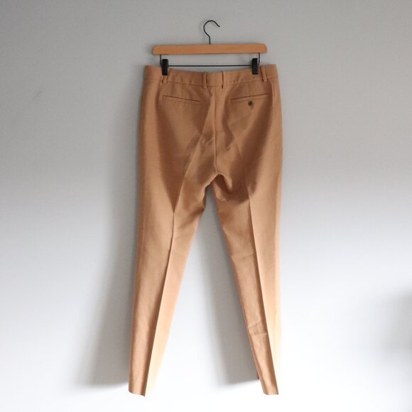 J. Crew Straight Leg 10 Tall Wool Blend Front Pleat Caramel Pocket Trousers - Picture 2 of 10